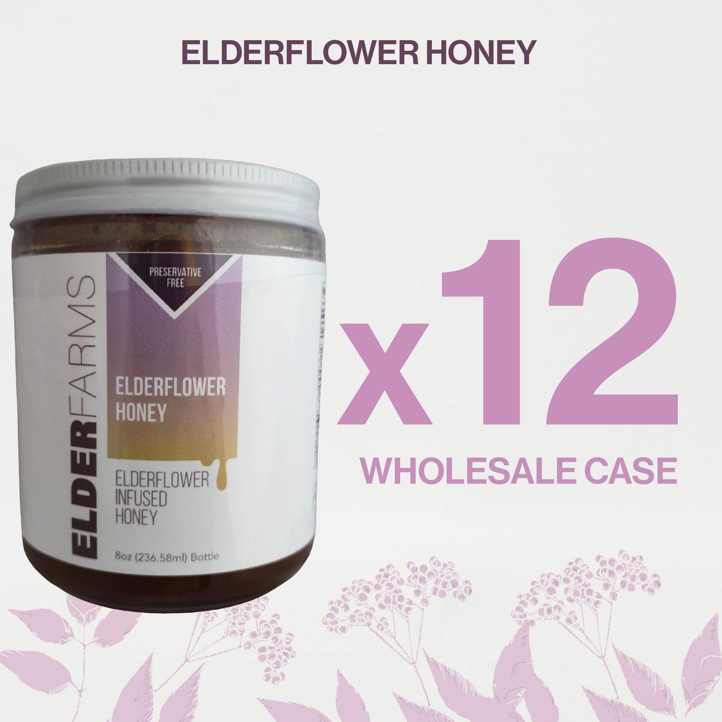 Elderflower Honey - 12 Pack (Wholesale Case)