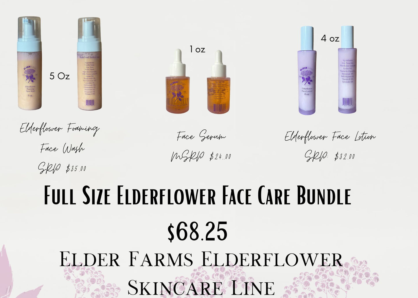 Full Size Elderflower Face Care Bundle