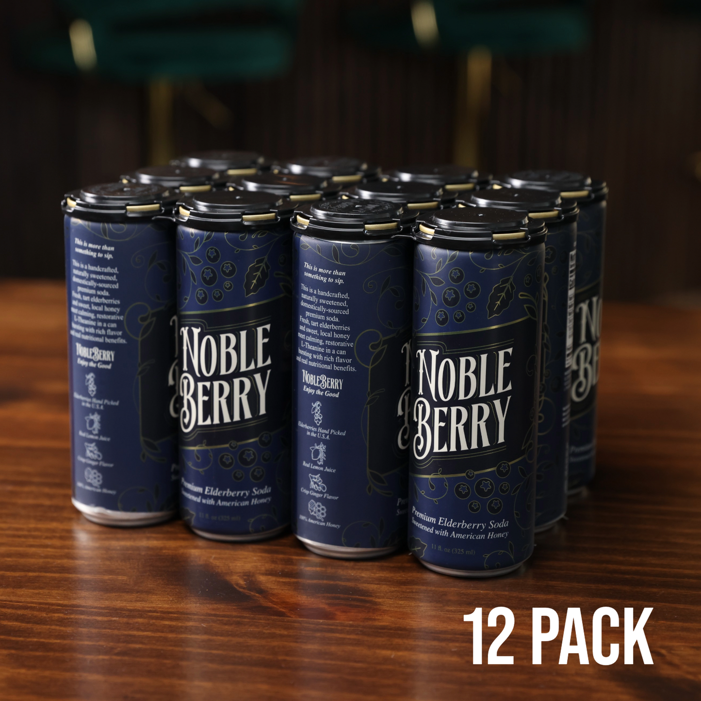 NobleBerry Elderberry Premium Soda - 12 Pack Case