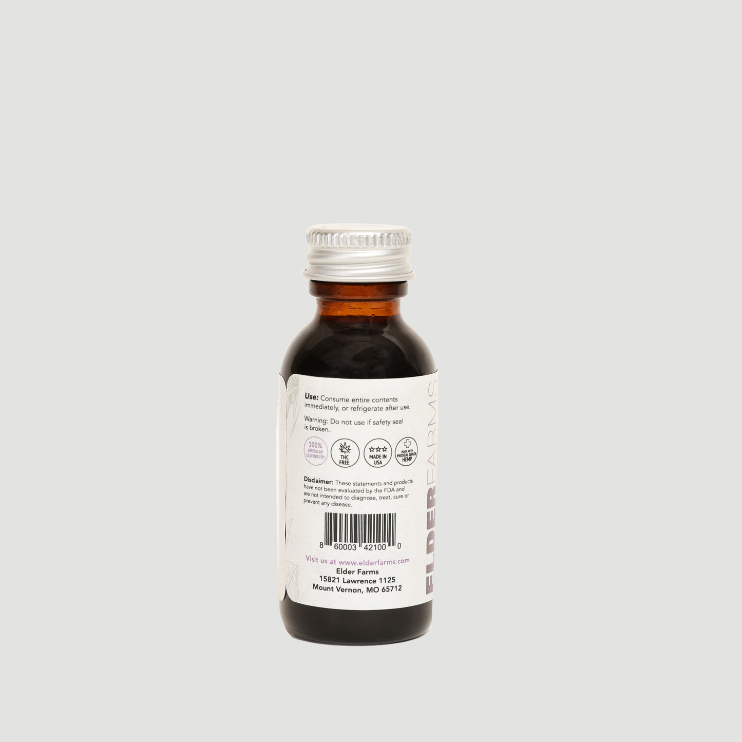 Elderberry Wellness Shot w/ 20mg Hemp (1oz) 5 Pack
