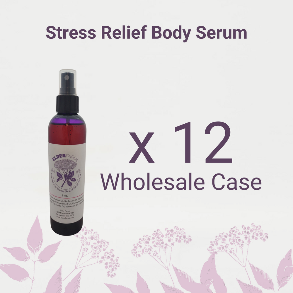 Elderflower Stress Relief Body Serum 8oz.- 12 Pack (Wholesale Case)